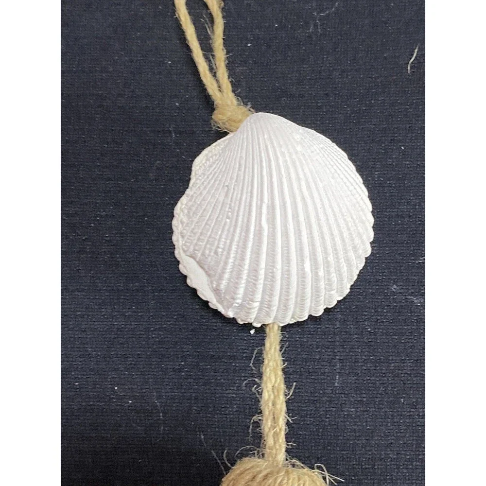 Real Sea Shell W/ Rope Tassel Christmas ornament Nautical Beach Theme